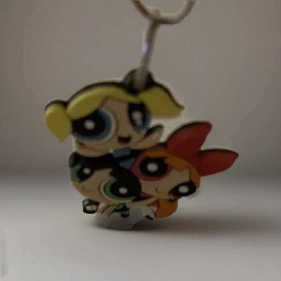 Vintage Power Puff Girls Keychain Cartoon Network Backpack Charm Blossom Bubbles - Picture 9 of 10